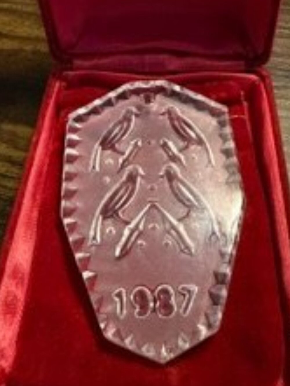 Vintage Waterford Crystal "Four Calling Birds" Ornament 1987
